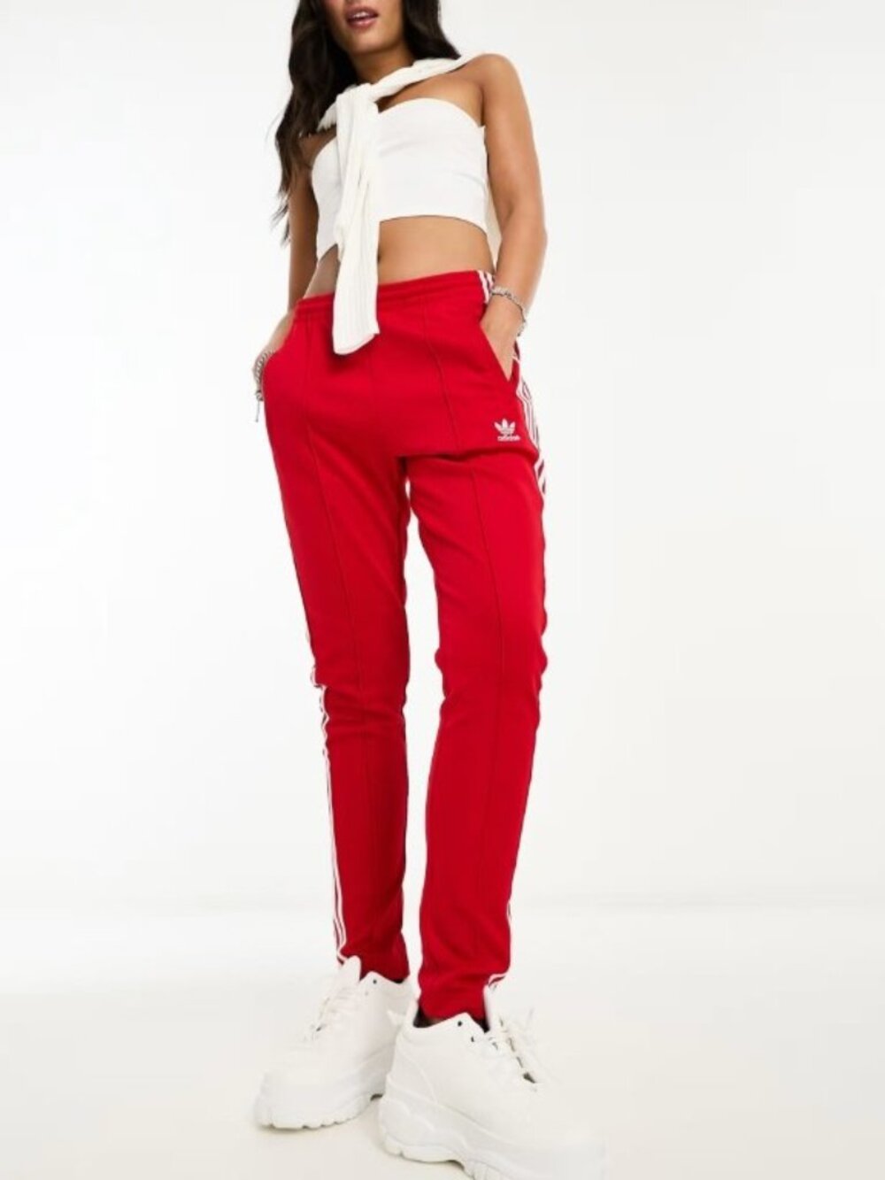 nwt adidas ORIGINALS Adicolor SST Track Pants in Better Scarlet (Red), Medium